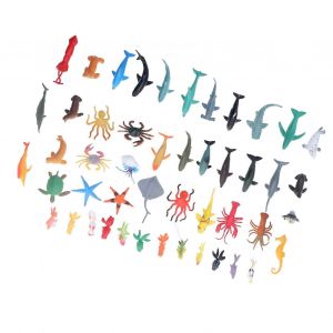 Lot de 50 figurines d'animaux marins simul&eacute;s, &eacute;ducatifs, oc&eacute;aniques - Neuf