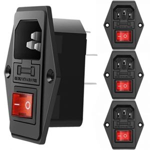 4 pi&egrave;ces Prise de module d'entr&eacute;e IEC320 C14 &agrave; 3 broches interrupteur &agrave; fusible 10A, prise de courant m&acirc;le 10A 250V AC pour appareils m&eacute;dicaux d'&eacute;quipement de laboratoire - Neuf