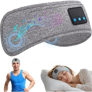 AYU-Écouteurs pour dormir Casque de sommeil Softysound Casque sans fil Softysound Band Bandeau de sport avec haut-parleurs HD stéréo ultra minces Masque de sommeil lavable Course à pied - Neuf