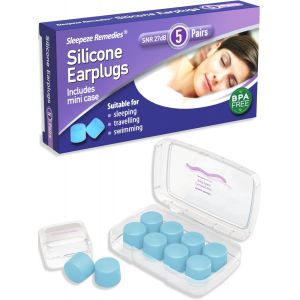 KALANKA-Bouchons D'Oreille Silicone 5 Bleu Paires, 27dB Moulable Bouchon Oreilles Anti bruit pour Dormir, Bouchon d'oreille de Natation, Earplug pour Sommeil, Ronflement, Voyage, Concerts - Neuf