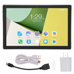Tablette android 12 de 10,1 pouces, 8 Go de RaM, 256 Go de ROM, charge rapide, Wi-Fi 5G, verre trempe, appels, 100-240 V, noir, prise US - Neuf