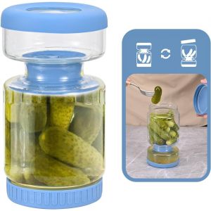 KAL-Pot À Cornichons Et Olives, 800 Ml, Pot À Cornichons En Sablier Réversible Et Hermétique Avec Passoire,Pot Cornichon Retournable, Adapté Pour Mariner Les Concombres, Les Cornichons, Les Olives - Neuf