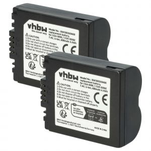 vhbw 2x Batterie remplacement pour Panasonic DMW-BMA7, CGR-S006E, CGR-S006, CGA-S006E, CGA-S006 pour appareil photo (600mAh, 7,2V, Li-ion) - Neuf