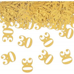 Lot de 100 confettis pour 30 ans - 3,5 x 2,5 cm - Décoration de table pour 30e anniversaire - Or - Décoration 30 ans - Homme et femme - Décoration à disperser - Anniversaire 30 ans - Neuf