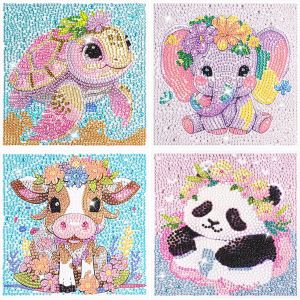 Ayuhr-4 Pièces Diamond Painting Pour Enfants, Peinture Diamant Pour Enfant, Broderie Diamant Kit Complet 6 7 8 9 10 11 Ans, Tableau Diamant Enfant Pour Décoration Murale - Neuf