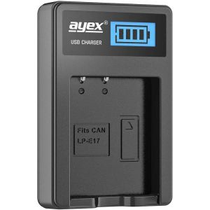 Chargeur USB Compatible avec Les Batteries Canon LP-E17, par Exemple 800D, 760D, 750D, 200D, 77D, M6, M5, M3, Charge par USB-C par Exemple sur Un Ordinateur Portable et Une Batterie Externe avec - Neuf