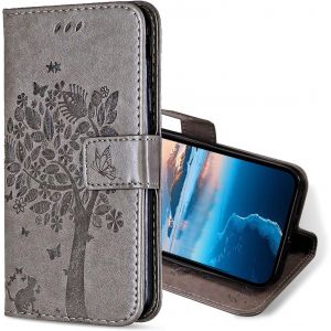 Maa-Coque Pour Samsung Galaxy J5 2016, Etui Protection Housse Premium En Cuir Pu, Antichoc Étui À Rabat Portefeuille Flip Case Pour Samsung J5 2016 (Gris) - Neuf