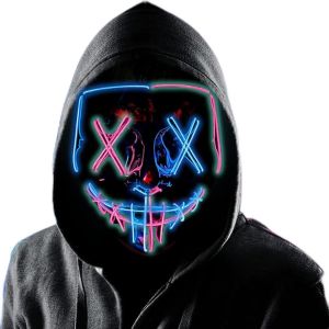 Masque d'Halloween &agrave; LED pour festival,cosplay,d&eacute;guisement d'Halloween,f&ecirc;tes,carnaval,cadeaux.[J62] - Neuf