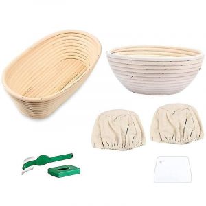 6pcs Banneton Proofing Bread Basket Avec Doublure Amovible Et Grattoir Pour La Cuisson - Neuf