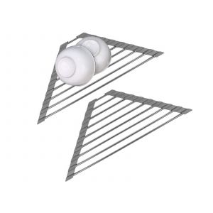 &Eacute;gouttoir &Agrave; Vaisselle Triangulaire Enroulable Pour Coin D'&eacute;vier - Gris - Neuf