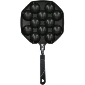 Letnerny-Takoyaki Pan, 12 Cavities Aluminium Egg Puffs Baking Pan, Takoyaki Maker Japanese Octopus Meatball Grill Pan Home Cooking Tools - Neuf