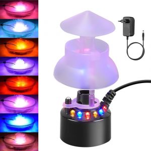 Mevronisshop-Brumisateur &Agrave; Ultrasons, 12 Led, Mini Brumisateur Avec Cadre &Eacute;tanche, Trois Lumi&egrave;res De Couleur, Pour Aquarium, Maison, Halloween, F&ecirc;tes (Prise Britannique) - Neuf