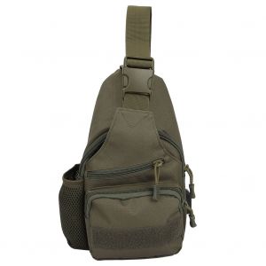 Sac A Bandouliere Tactique D'exterieur, Sac De Poitrine Militaire Avec Port De Chargement Usb (Vert Armee) - Neuf