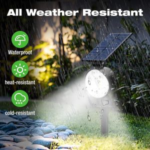 Lampe Solaire Ext&eacute;rieur Jardin Lot De 6, Spot Solaire Exterieur Puissant 53 Led/3 Modes, &Eacute;tanche R&eacute;glable Lumiere Solaire Pour All&eacute;e Chemins Murale[Blanc Froid] - Neuf