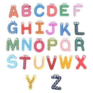 Lot de 26 lettres magnétiques pour l'éducation des tout-petits, réfrigérateur, jouet, apprentissage scolaire - Neuf