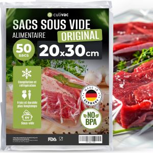 50 Sacs Sous Vide Alimentaire 20X30Cm ""Standard"" Pour Appareil De Mise Sous Vide De Toutes Les Marques Sous Videuse, Conservation, Feuille Pochette Sachet Sac Congélation, Cuisson[POU8805109] - Neuf