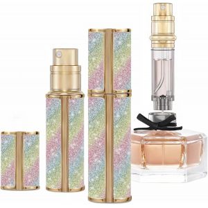 Sept-Ae00rb Vaporisateur De Parfum Style Diamant Flacon De Parfum Rechargeable Portable Remplissage Par Le Bas 0.17oz Adapté Aux Voyages Anniversaire, 5ml(Arc-En-Ciel Pétillant) - Neuf