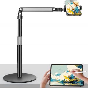 CMJAAGUR-Support De T&eacute;l&eacute;phone Portable Pour Vid&eacute;o Support De Bureau Pour T&eacute;l&eacute;phone De Bureau 360 &deg; R&eacute;glable, Base Solide Compatible Avec Iphone/Samsung/Huawei/Xiaomi/ Smartphone[M125] - Neuf