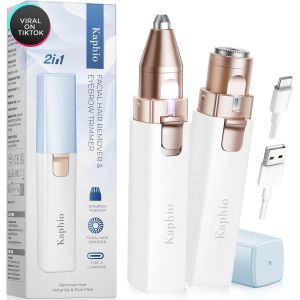 Oayew-&Eacute;pilation Du Visage Pour Femme : Appareil D'&eacute;pilation &Eacute;lectrique 2 En 1 Pour Menton, L&egrave;vre Sup&eacute;rieure, P&ecirc;che Et Tondeuse &Agrave; Sourcils Rechargeable Pour Sourcils Avec Lumi&egrave;re (Bleu) - Neuf