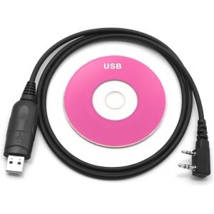 C&acirc;ble De Programmation Usb Compatible Avec Radio Baofeng Uv-5R Uv-82 Kenwood Tk-3000 Tk-3201 Tk-3401 Tk-3402 Tk-3501E Tk-3701D Th-F7E Th-K20 Th-22E Quansheng Puxing Talkie Walkie - Neuf