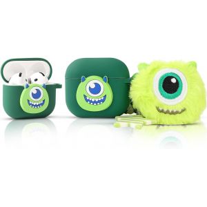 ELVORIX-Coque de protection en silicone pour &eacute;couteurs AirPods 4 (2024), chargement r&eacute;sistant aux chocs, avec poup&eacute;e de dessin anim&eacute;, cordon anti-perte, pour AirPods 4&egrave;me g&eacute;n&eacute;ration, &eacute;couteurs sans - Neuf