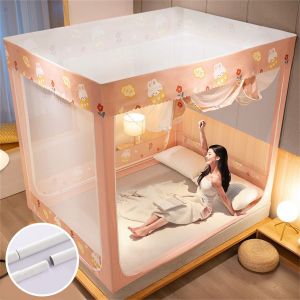 HJLIAN Filet de lit pliable en polyester respirant, une piece, portable, pour la maison, avec dessus en tissu rose, 1,5 m, peinture epaisse - Neuf