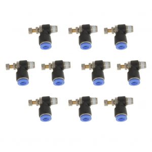 Lot de 10 tubes de 8 mm de diametre exterieur G1/8"" pour vanne de regulation de vitesse de debit d'air pneumatique, connecteur rapide - Neuf
