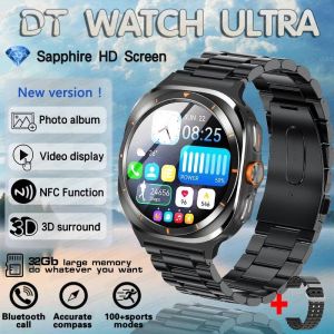 2025 nouvelle montre DT 7 montre Ultra intelligente hommes 32GB m&eacute;moire vid&eacute;o GPS NFC 47mm AMOLED Fitness sport Tracker sant&eacute; montres intelligentes femmes,Acier Noir - Neuf