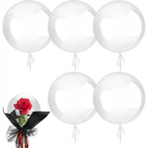 SJZG-Lot De 5 Ballons Bobo &Agrave; Col Large, Ballons &Agrave; Bulles Transparents De 83,8 Cm &Agrave; Remplir, Grands Ballons Transparents &Agrave; Remplir, Ballons &Agrave; Remplir Sur Machine &Agrave; Remplir, Ballons Transparents - Neuf