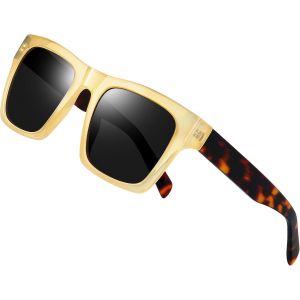 Lunettes De Soleil Homme Femme Carr&eacute; Polaris&eacute;es Vintage R&eacute;tro Lunette De Soleil En Ac&eacute;tate Protection Uv400 - Neuf