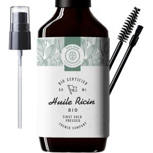 Nsiecd-50ml Huile De Ricin Bio, Press&eacute;e &Agrave; Froid, Pure - Soin 100% Naturel Stimule Et Fortifie La Pousse Des Cheveux, Barbe, Cils, Sourcils, Ongles, Cuticules Et Peau - Neuf