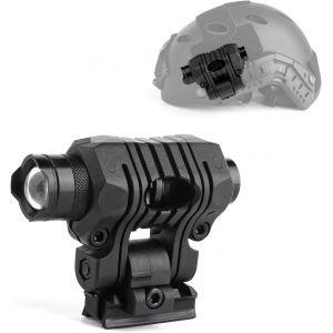 Lampe De Poche Tactique Pour Casque, Mini Lampe De Poche Tactique 120 Lumens, Forte/Douce/Stroboscopique Pour Casque &Agrave; Arc Rail Courbe - Neuf