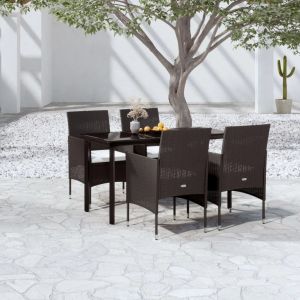 Prolenta Premium - Ensemble &Agrave; Manger De Jardin Avec Coussins 5 Pcs Noir - Neuf