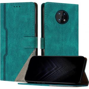 KAL-&Eacute;tui Pour Nokia G50 5G, Housse En Cuir Pu Avec [Protection Antichoc Tpu] [Fonction Support] [Porte-Cartes ] Antichoc Magn&eacute;tique Coque Pour Nokia G50 5G - Vert - Neuf