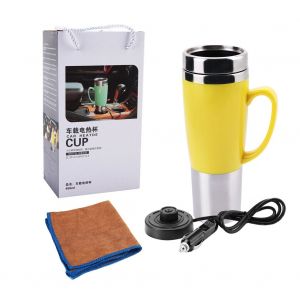 HJLIAN Tasse chauffante electrique 24 V pour voiture, isolee, ideale pour le cafe, le lait, le the (jaune) - Neuf
