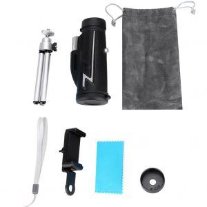 Telescope monoculaire monotube 16x50 etanche et antibuee avec support pour telephone - Neuf