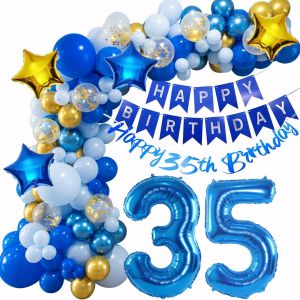 AYUHR-Decoration Anniversaire 66 ans, 66 ans Guirlande Ballon Bleu, 66 Ans Décorations Anniversaire Homme, Anniversaire 66 ans homme Homme Femme, 66 Ballons Guirlande Bleu, Déco 66 ans Balloons Arch - Neuf