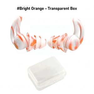 Euty-Bouchons D'oreille De Natation Étanches Avec Boîte,4 Couches,Anti-Bruit,Silicone,Bouchons D'oreille De Sommeil,Anti-Poussière,Protecteur D'oreille De Sport De Plongée-Orange - Neuf