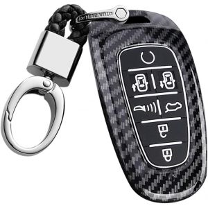 &Eacute;tui de Protection pour cl&eacute; de Voiture-Convient pour Hyundai Tucson Grandeur Solaris Sonata Hybrid Nexo NX4 Santafe DN8 2021-2023-en ABS-7 Touches A-Noir - Neuf