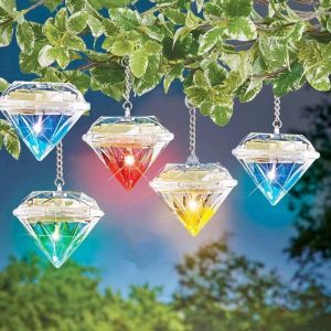 Lampe &Agrave; Suspendre &Agrave; &Eacute;nergie Solaire Dansante Pour Jardin, Cour, Patio, Arbre, F&ecirc;te, Mariage, No&euml;l 5 Pack Solar Diamond Light - Neuf