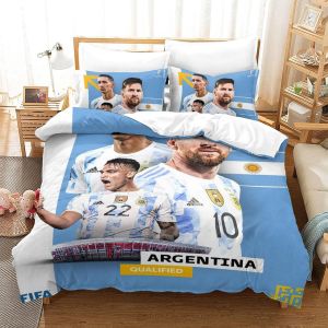 Qatar Housse De Couette De La Coupe Du Monde Argentina | Housse De Couette Souvenir De C&iquest;&iquest;L&iquest;&iquest;Bration | &iquest;&iquest;Quipes De Pays Pour La Coupe Du Monde King&pound;&iquest;Xc - Neuf