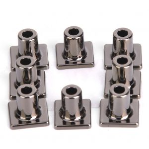 Lot De 8 Protections Pour Talons Hauts, 15 Mm, Bouchons Metalliques, Accessoires Pour Chaussures, Noir, Carre - Neuf
