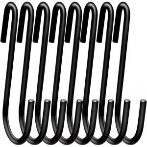 Lot de 12 crochets de suspension robustes en forme de S de 10 cm pour cuisine, salle de bain, chambre et bureau (lot de 12, XL, noir) - Neuf