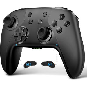 Eryi-Manette Sans Fil Pour Switch/Switch 2/Lite/Oled, Manette Pour Switch Pro Avec Fonction Réveil Avec Un Boutonmanette Pour Switch Avec Double Vibration/Turbo/Screenshot (Noir) - Neuf
