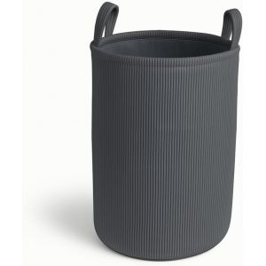 LETNERNY-Panier À Linge 44 L Rond Gris - Panier À Linge Pliable Avec Dragonne De Transport - Panier À Linge Étroit - Panier À Linge En Tissu Pliable - Panier À Linge Pliable - Panier À Linge Et Panie - Neuf