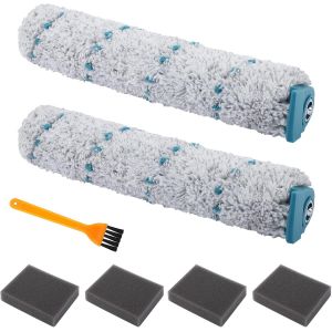 Cmjaagur-Zubeh&ouml;r Set F&uuml;r Akku Saugwischer Regulus Aqua Powervac Nassauger Lh11914 Lh11922 Lh11923 | 2 Mikrofaserwalze + 4 Schwammfilter + 1 Reinigungsb&uuml;rste[M583] - Neuf