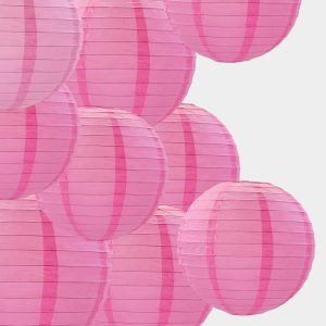 KALANKA-Lot de 10 lampions en papier rose clair violet pour décoration de fête, décoration de jardin, décoration de mariage, décoration de festival, douche nuptiale, fête prénatale, anniversaire, déc - Neuf