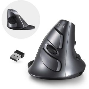 CHECARZHN--NO1-Souris Ergonomique Sans Fil, Souris Verticale Rechargeable, Souris Ergonomique Bluetooth, 1600 Dpi, 6 Boutons, Repose-Poignet Amovible, Réduire La Douleur Au Poignet, Taille M (M618G-Db) - Neuf