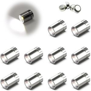 Eryi-Lot De 10 Petits Spots Led À Piles, Blanc Chaud, Sans Fil, Miniatures Pour ?uvres D'art, Peinture, Vitrine De Bijoux, Placard, Loisirs Créatifs (Blanc Froid) - Neuf
