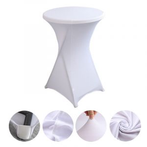 Nappe blanche extensible rouge Ø 60 x 110 cm, protection de table pour cocktail, mariage, banquet - Neuf